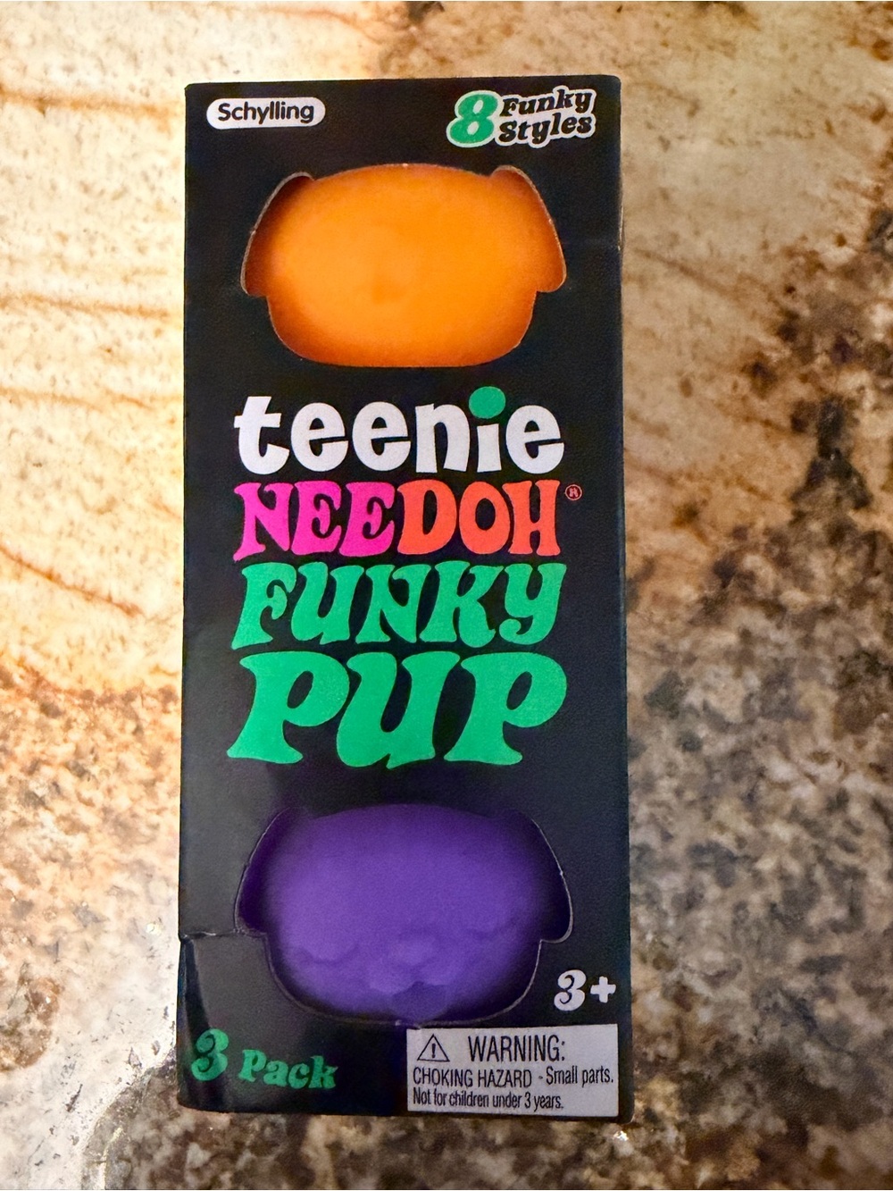 Schylling Teenie Needoh Funky Pup Kids Toy Pack - Orange & Purple